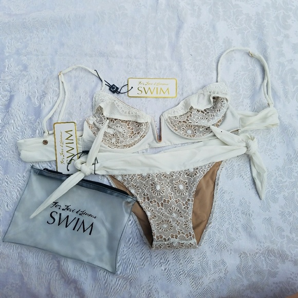 For Love And Lemons Other - NWT For Love and Lemons Ibiza White Bikini